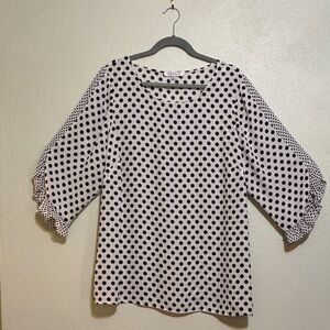 Rose & Olive Black and White Polka Dot Blouse